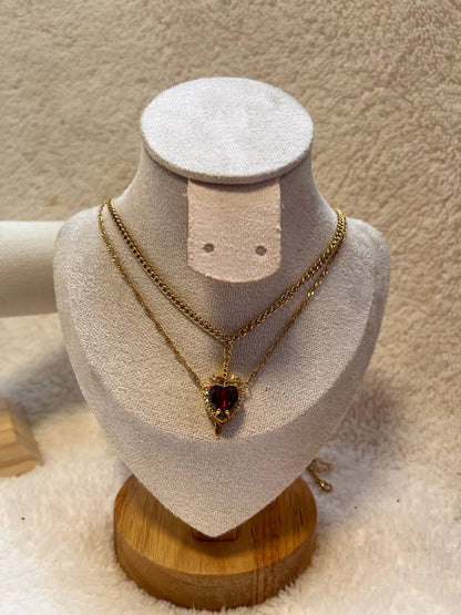 Collar Espada Corazon Pareja +CAJAREGALO